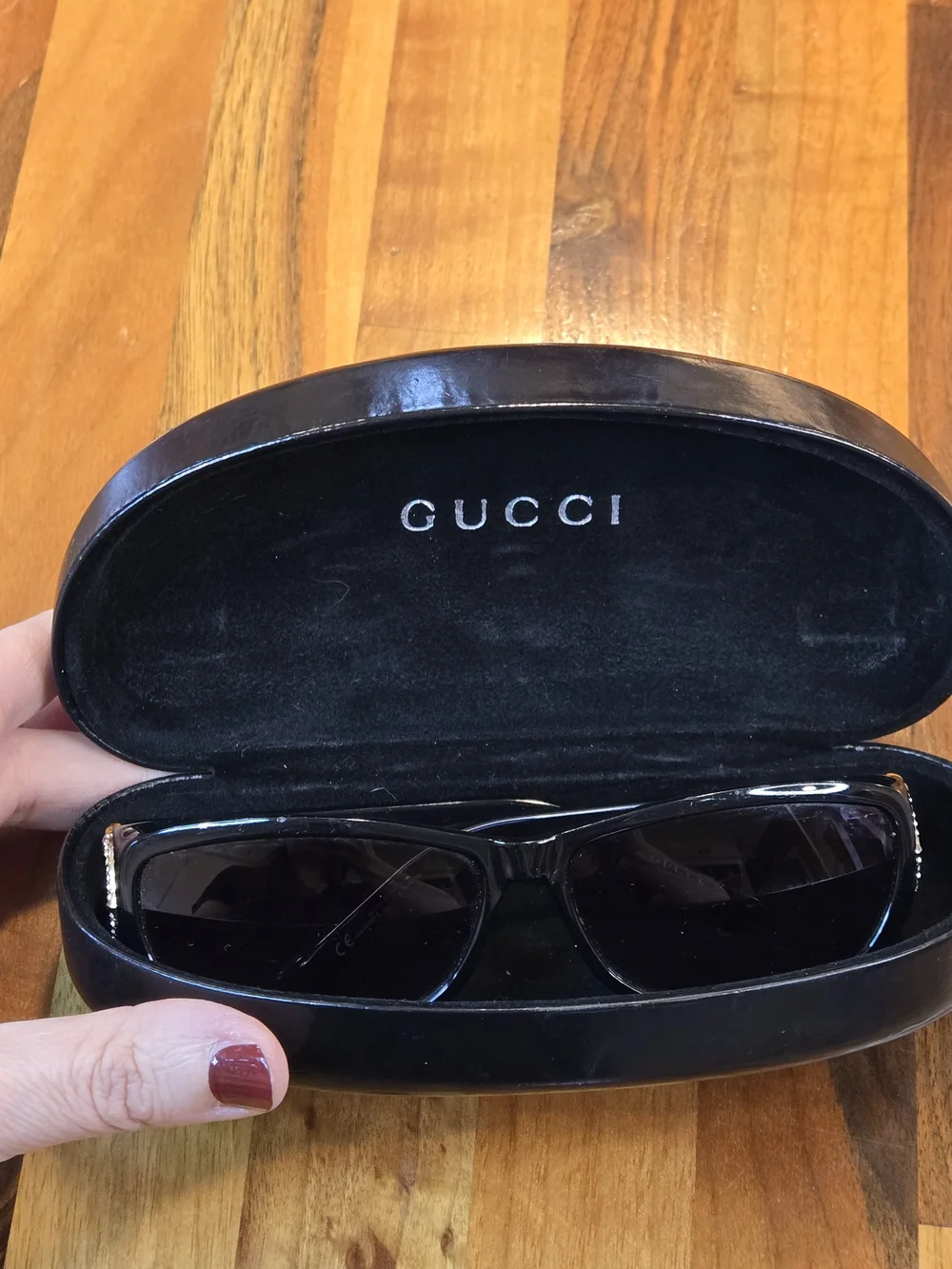 Gucci Y2K Rhinestone Interlocking G Sunglasses W/ Case - Vintage
